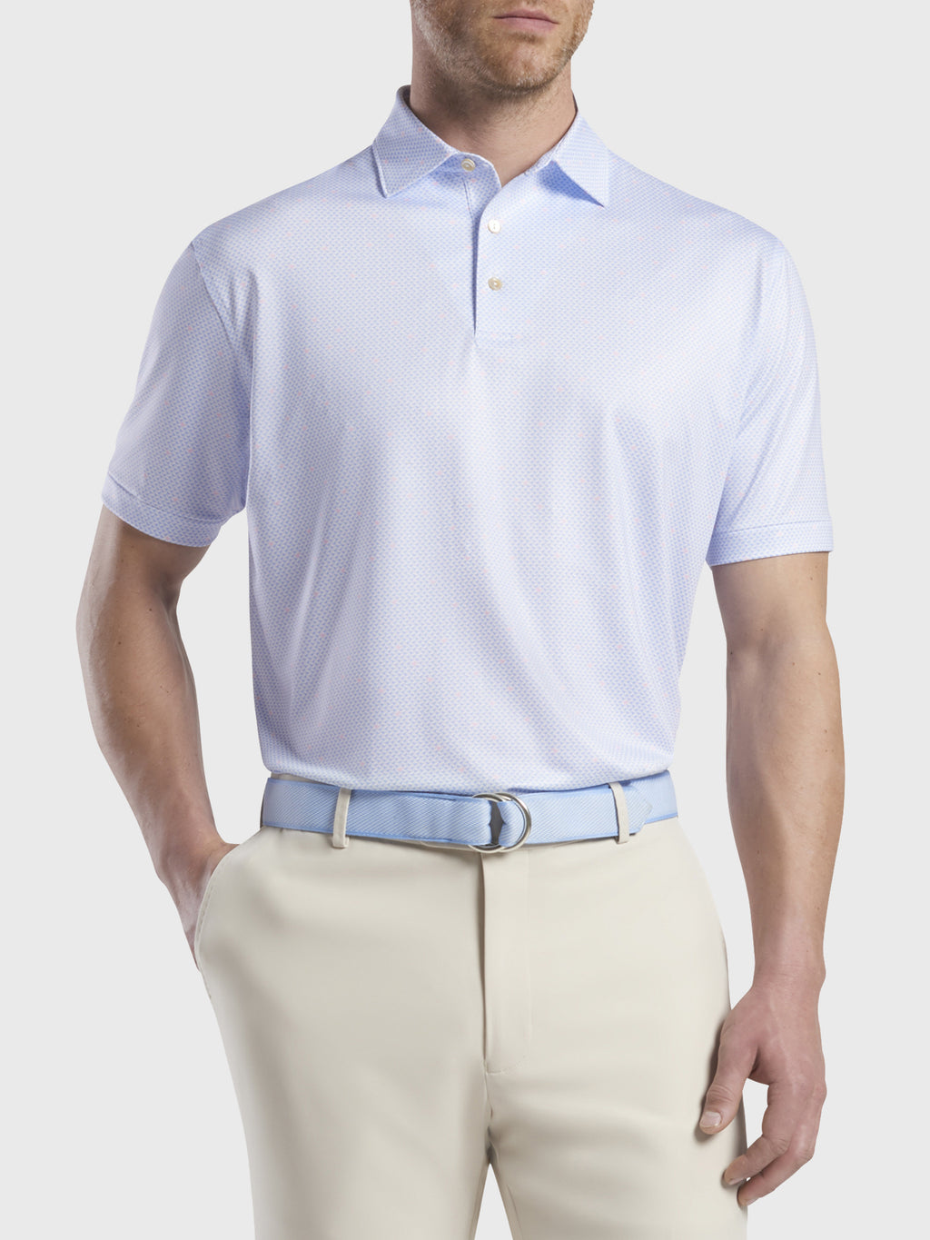 Peter Millar Crown Sport Men's Stocket Performance Polo - Saint Bernard