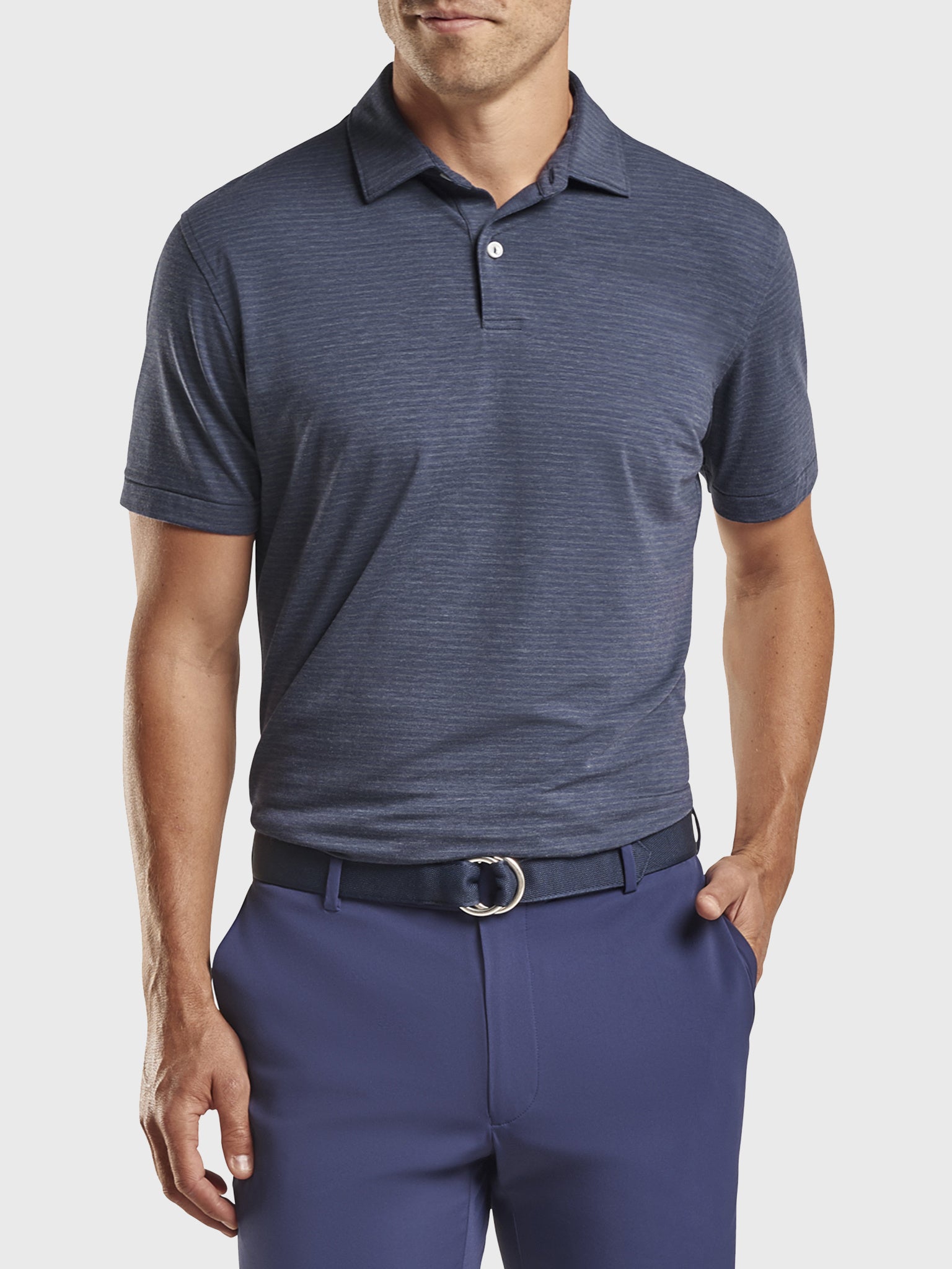 Peter Millar Crown Crafted Men's Bullseye Wool-Blend Polo - Saint Bernard