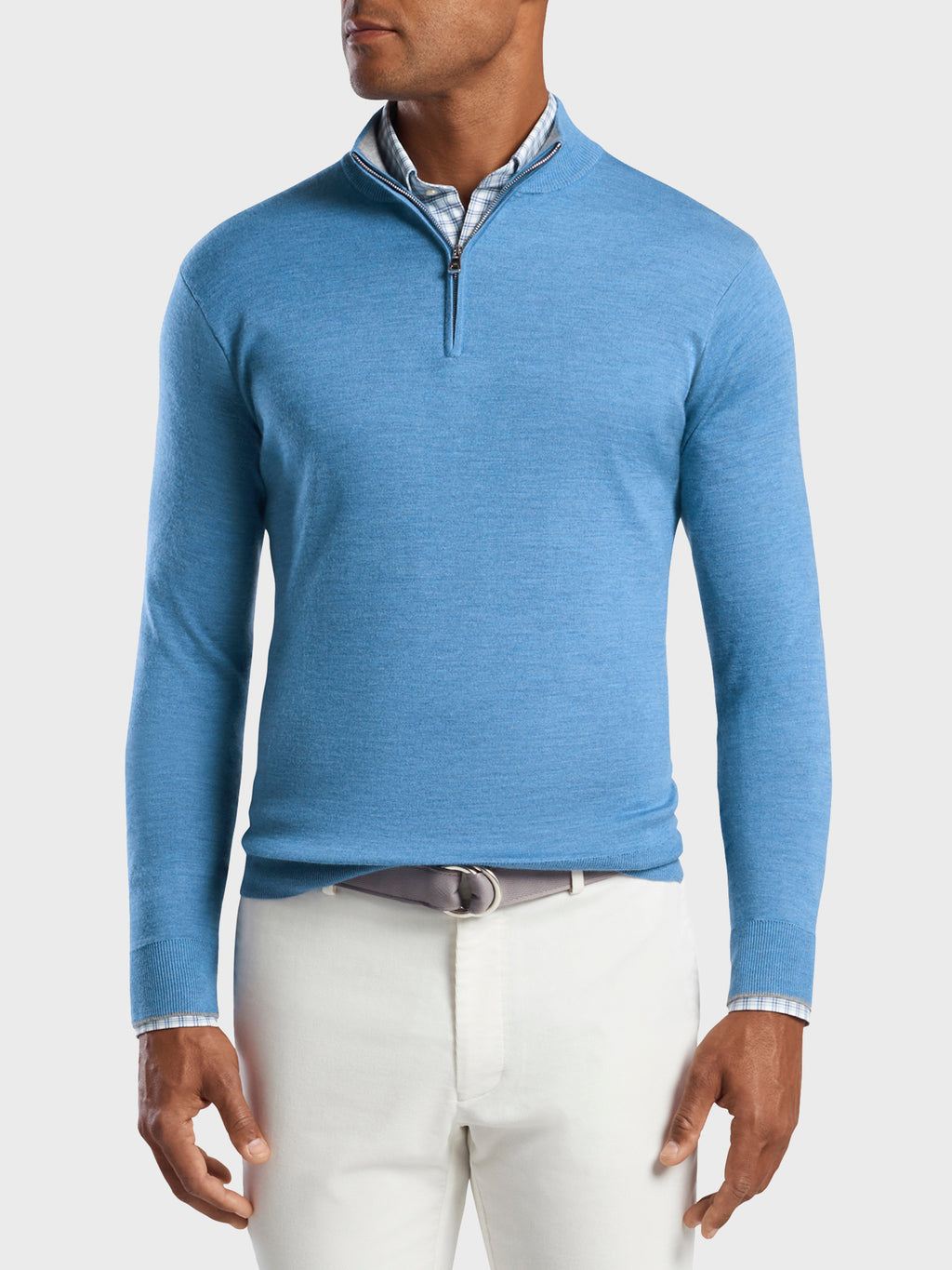 Peter Millar Crown Crafted Men's Victory Cashmere-Silk Quarter-Zip - Saint Bernard