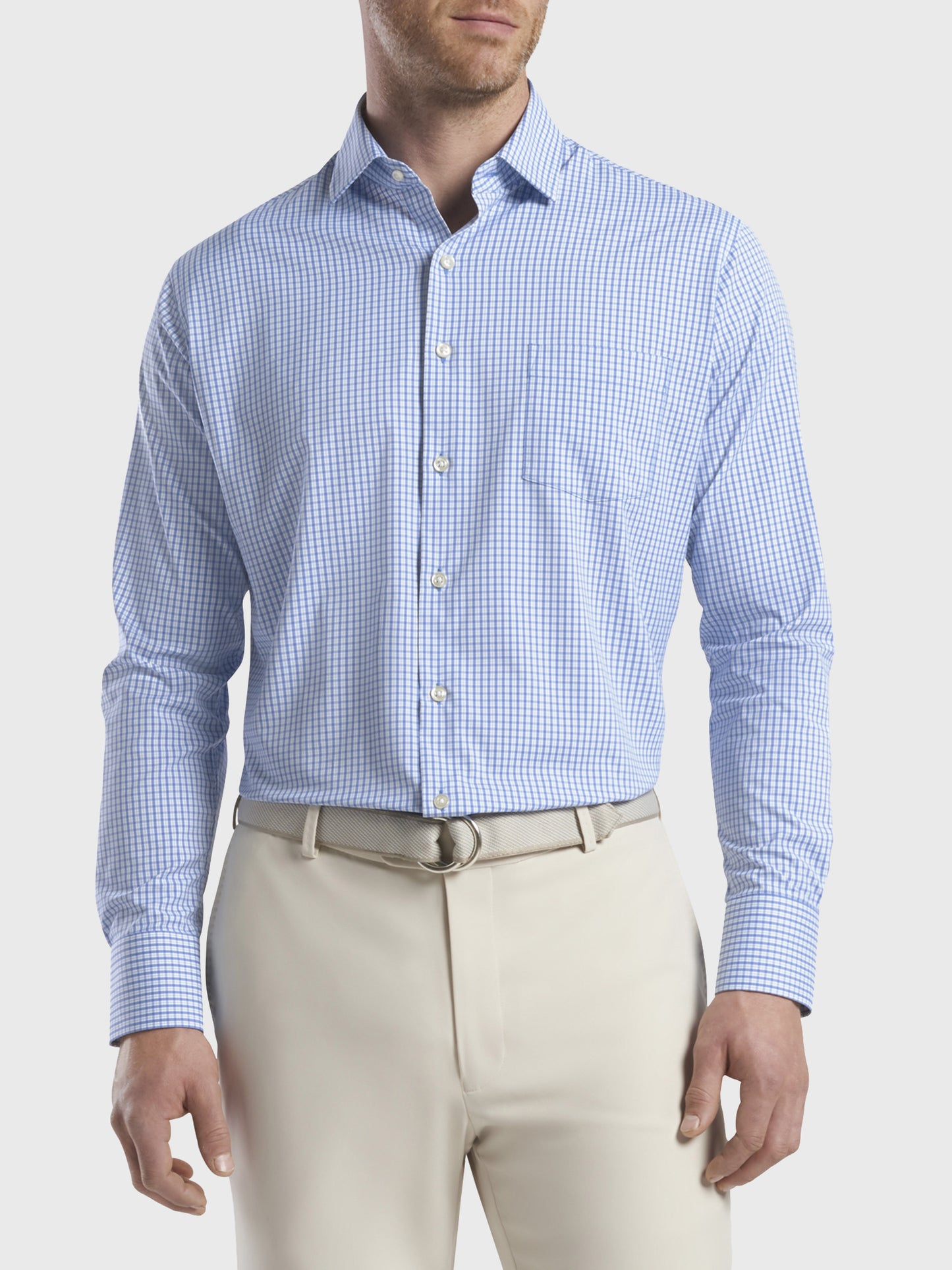 Peter Millar Crown Sport Men's Reed Performance Sport Shirt - Saint Bernard