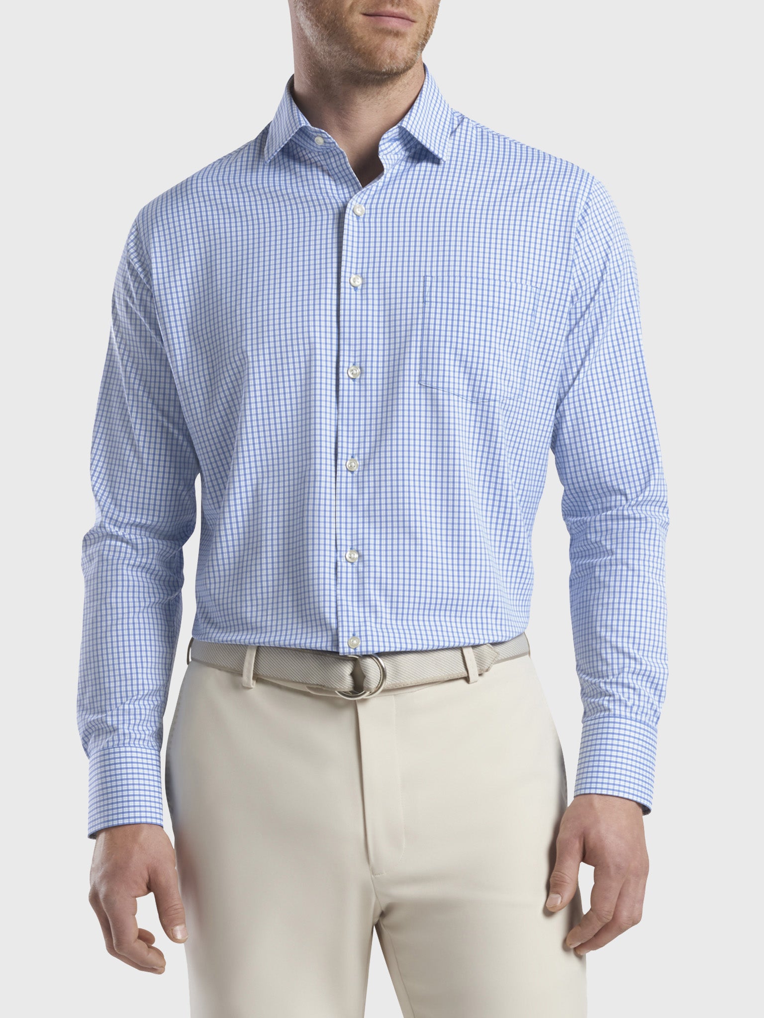 Peter Millar Crown Sport Men's Reed Performance Sport Shirt - Saint Bernard