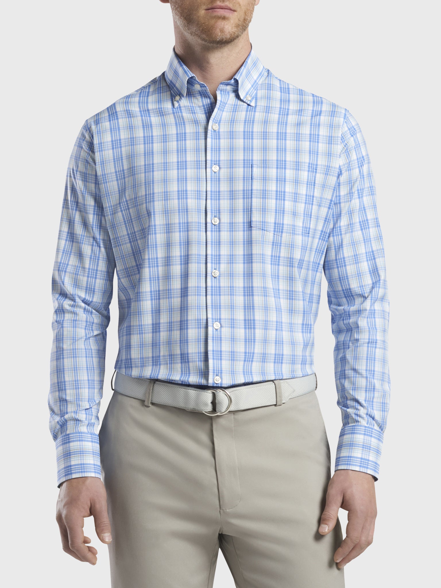 Peter Millar Crown Sport Men's Walker Performance Sport Shirt - Saint Bernard