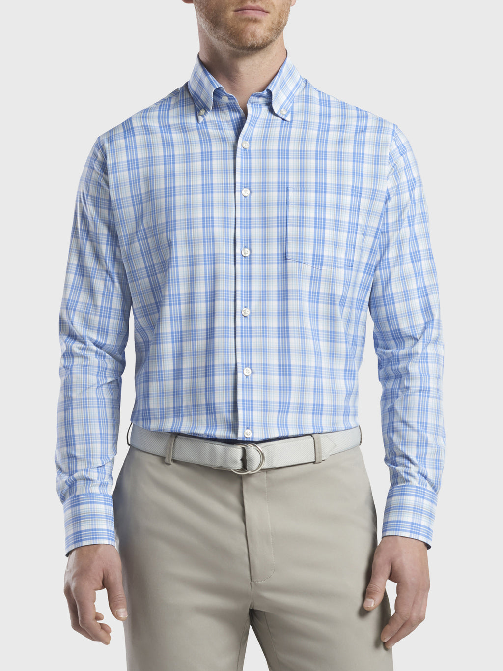 Peter Millar Crown Sport Men's Walker Performance Sport Shirt - Saint Bernard