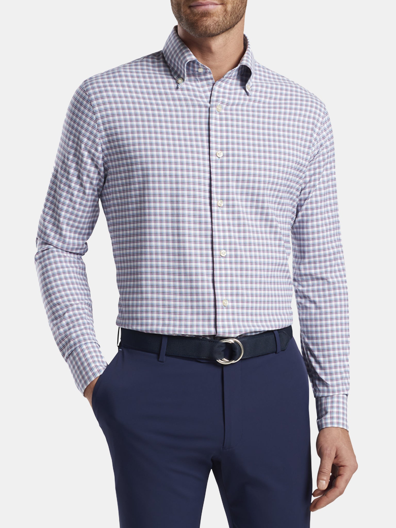 Peter Millar Crown Crafted Men's Wynton Performance Sport Shirt - Saint Bernard