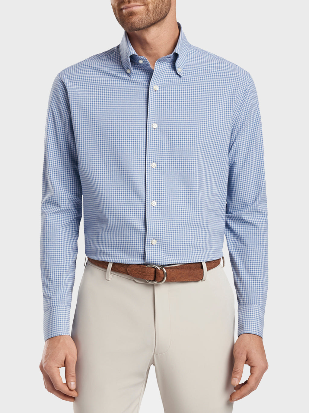 Peter Millar Crown Crafted Men's Goodman Natural Touch Sport Shirt - Saint Bernard