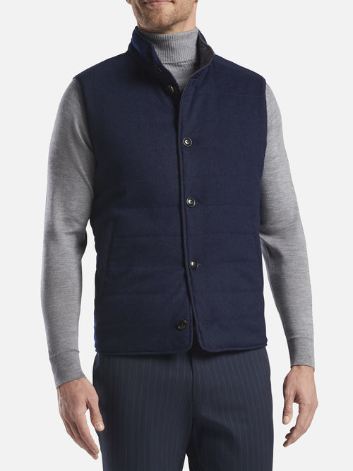 Peter Millar Crown Sport Men's Stealth Cashmere Reversible Vest