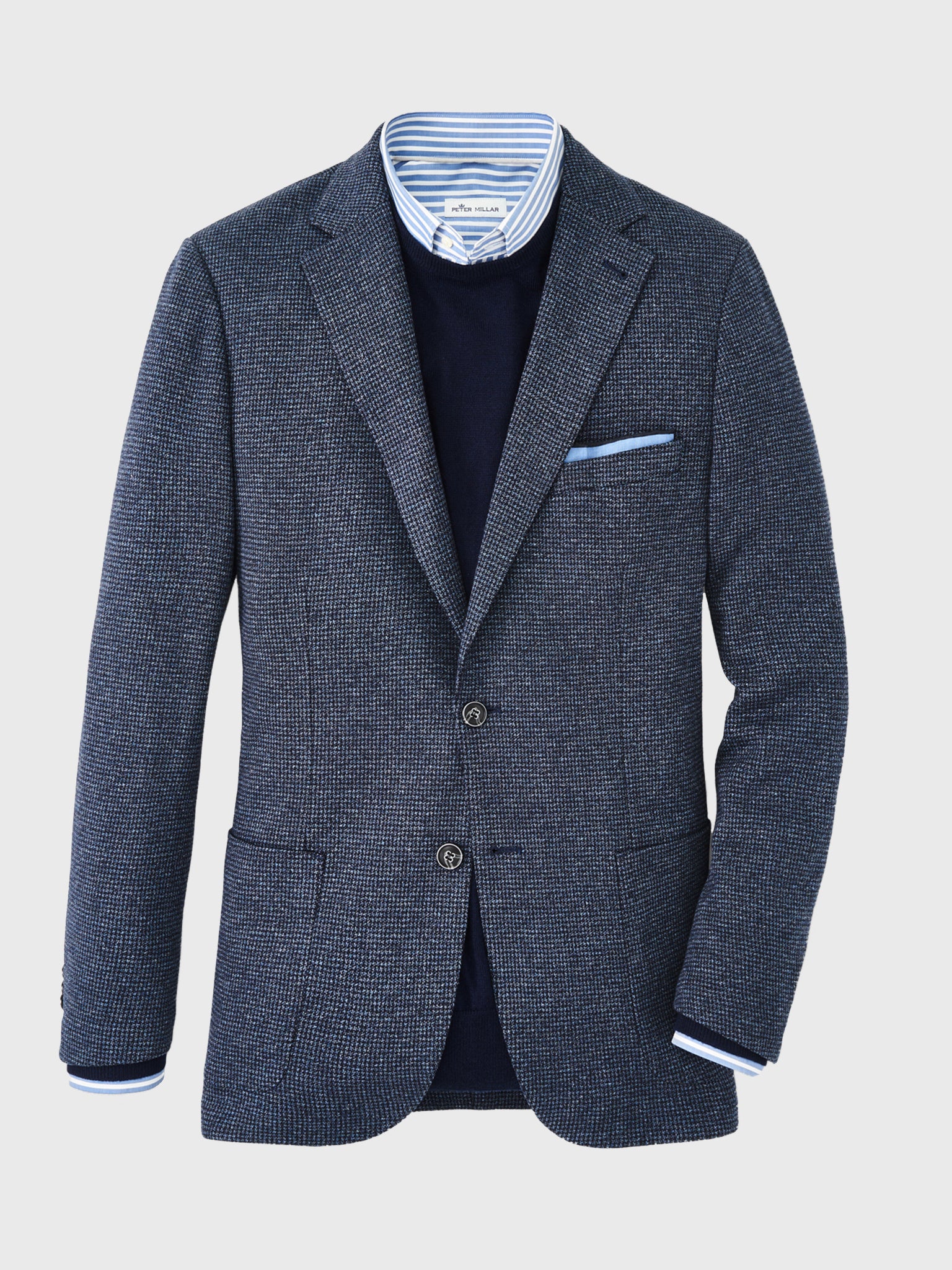 Peter Millar Crown Men's Mouline Houndstooth Soft Jacket - Saint Bernard