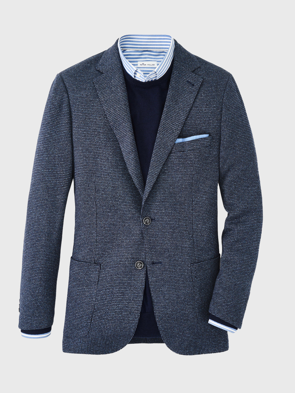 Peter Millar Crown Men's Mouline Houndstooth Soft Jacket - Saint Bernard