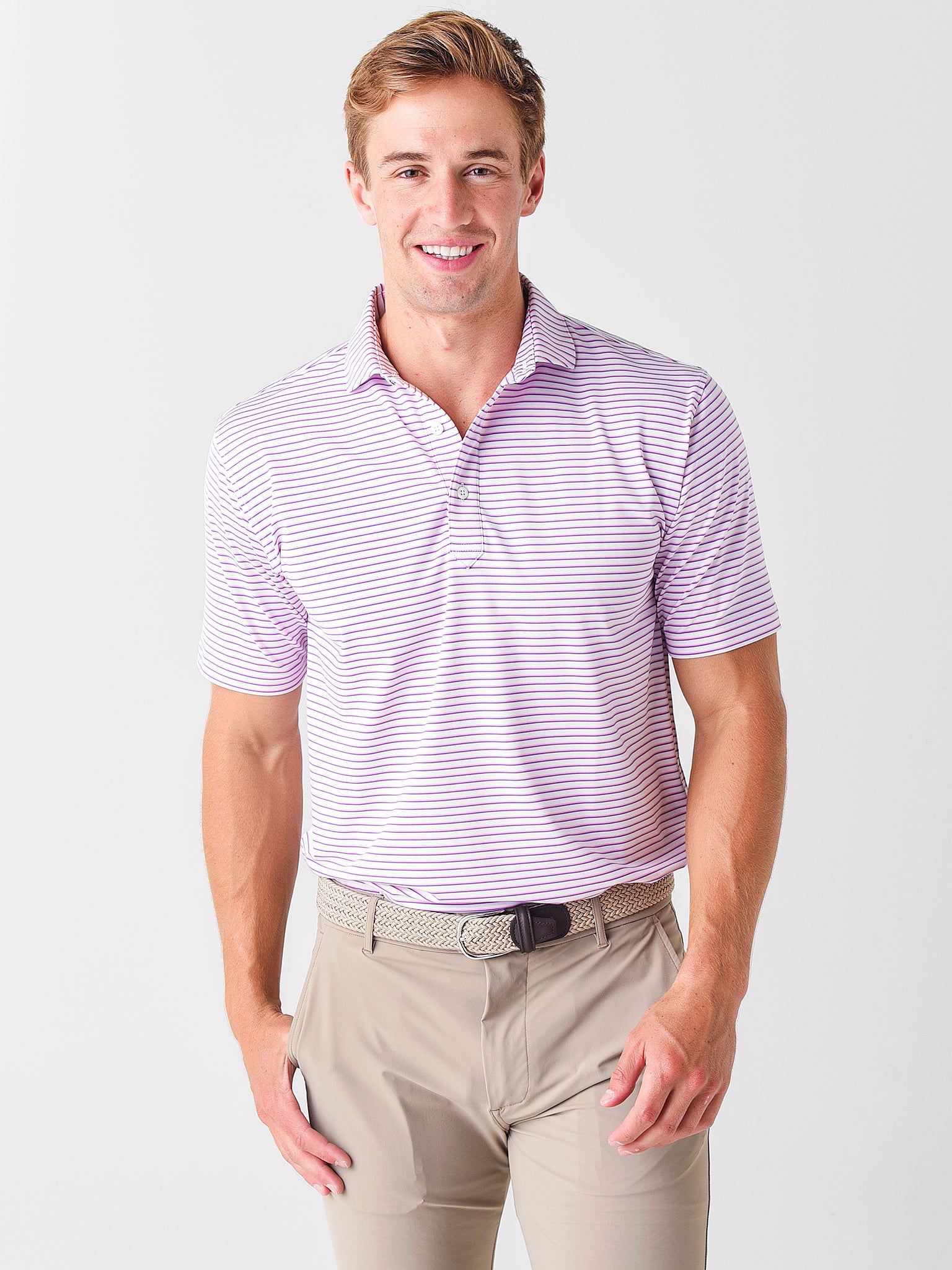 Saint Bernard Men's Alexander Stripe Performance Polo - Saint Bernard