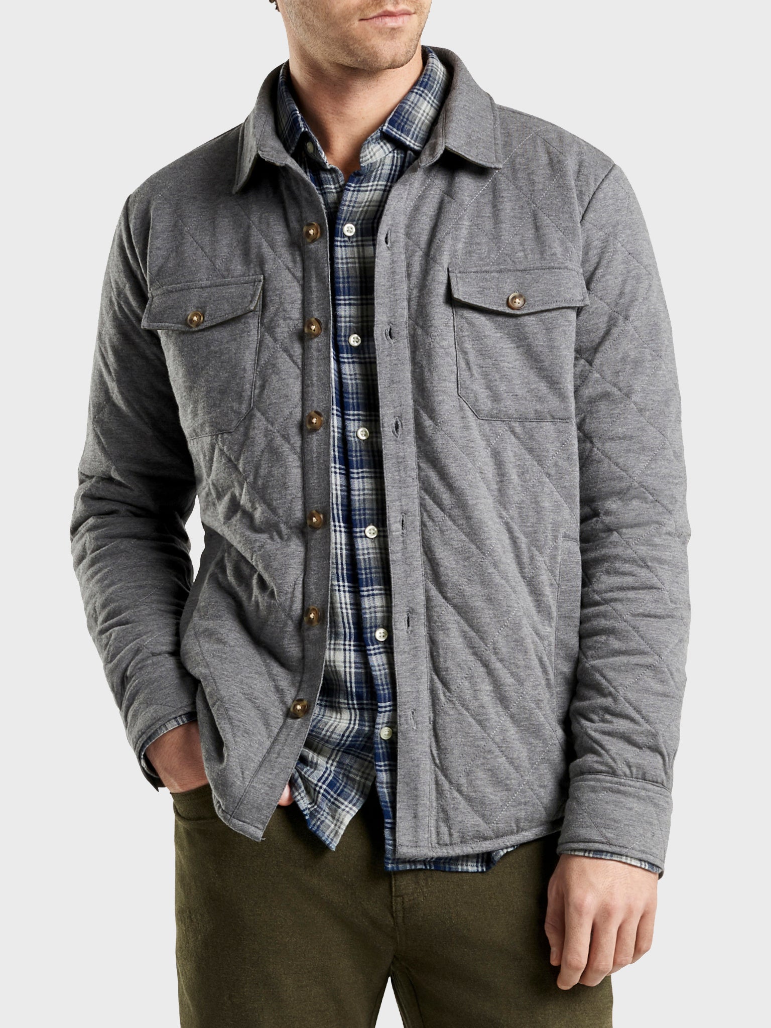 Peter Millar Mountainside Men's Cotton-Cashmere Shirt Jacket - Saint Bernard