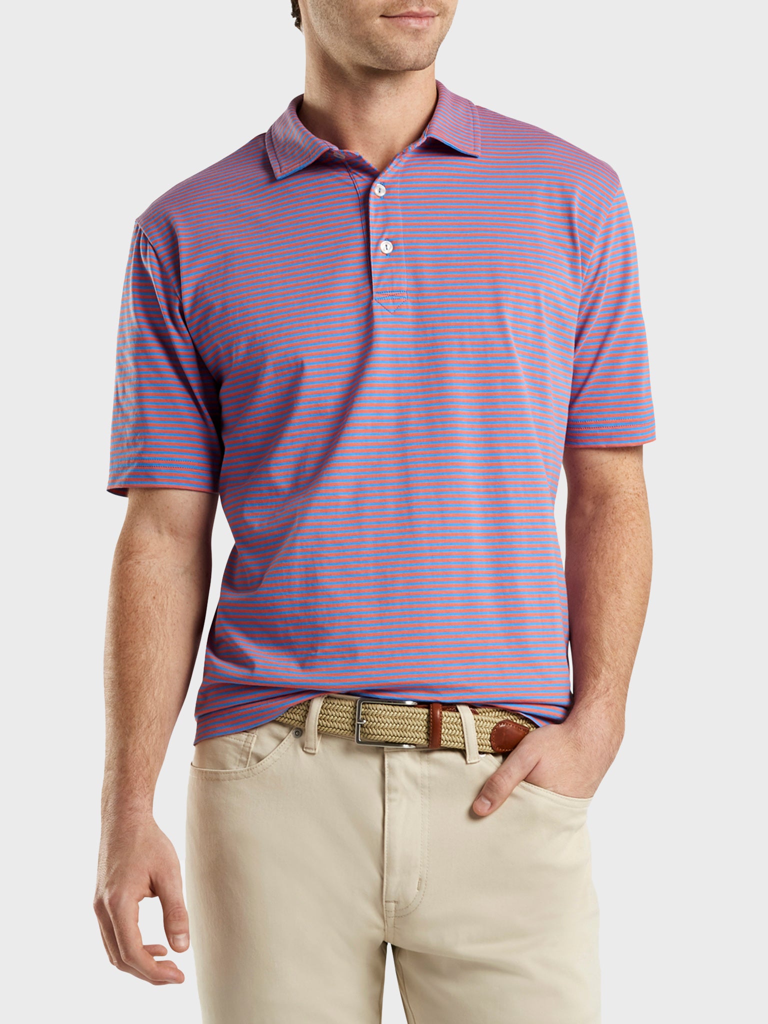 Peter Millar Seaside Men's Wanaka Aqua Cotton Polo - Saint Bernard