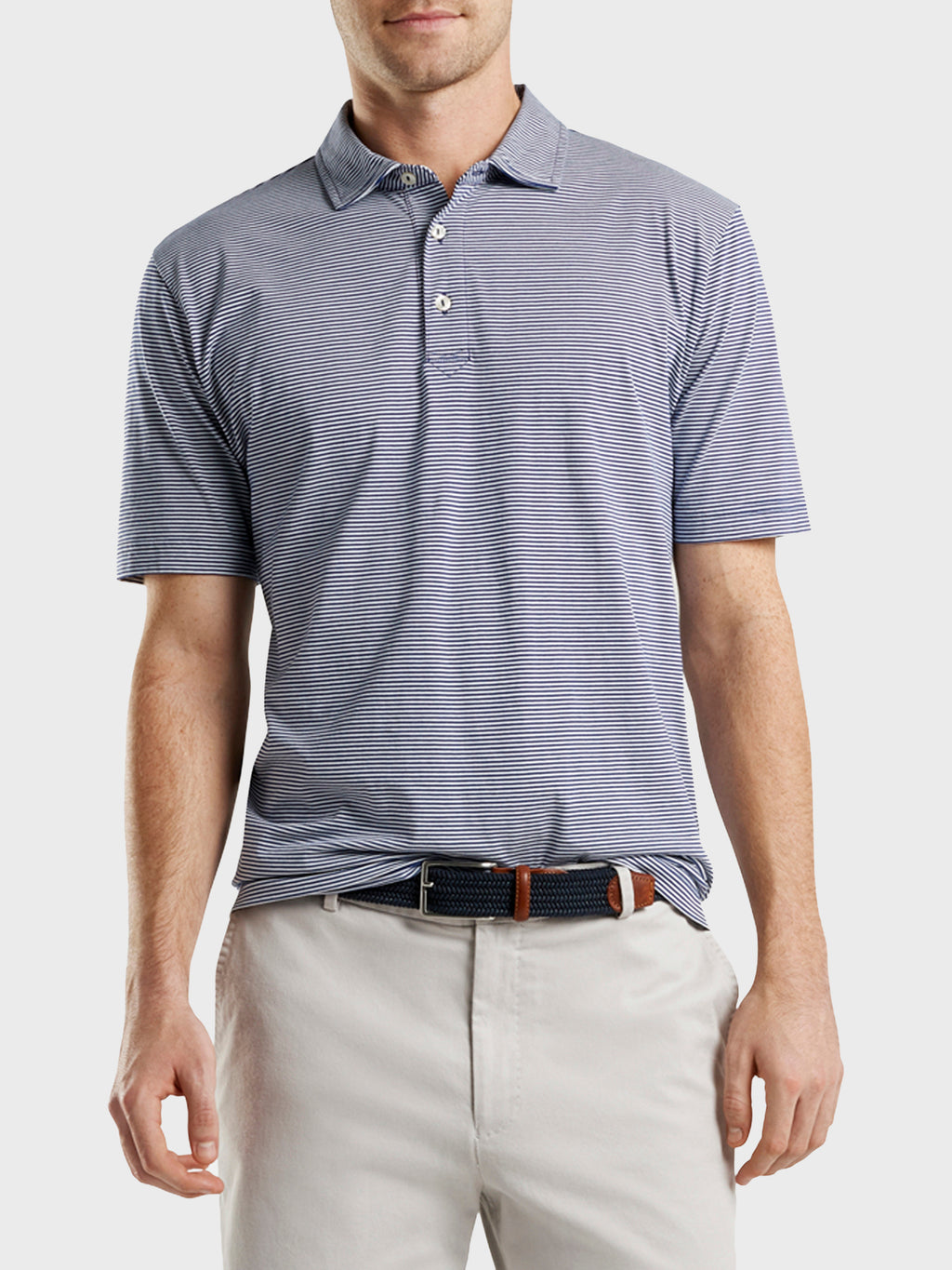 Peter Millar Seaside Men's Wellington Aqua Cotton Polo - Saint Bernard