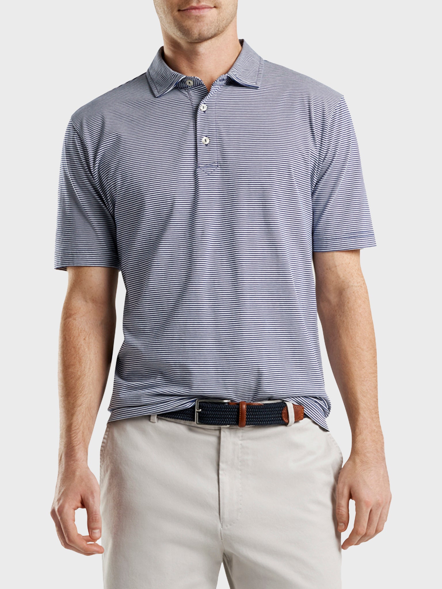 Peter Millar Seaside Men's Wellington Aqua Cotton Polo - Saint Bernard