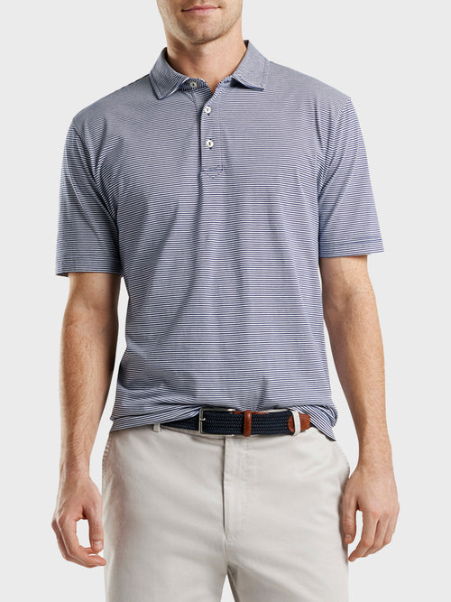 Peter Millar Seaside Men's Wellington Aqua Cotton Polo