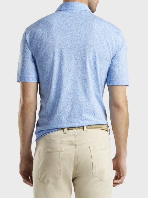 Peter Millar Seaside Men's Hibiscus Jungle Aqua Cotton Polo