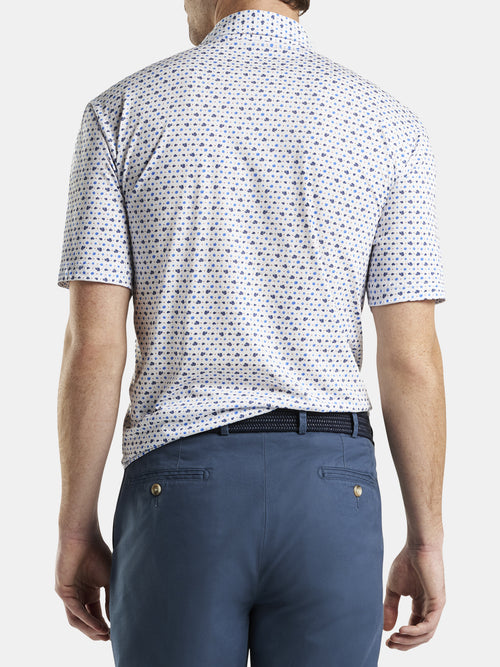 Peter Millar Seaside Men's Coral Blues Aqua Cotton Polo