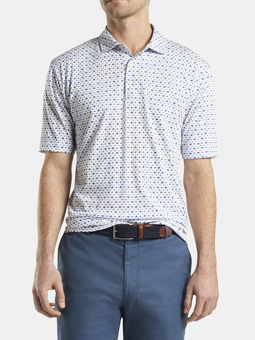 Peter Millar Seaside Men's Coral Blues Aqua Cotton Polo
