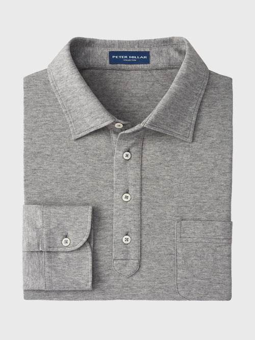 Peter Millar Collection Men's Avon Long Sleeve Cotton-Cashmere Polo Sweater