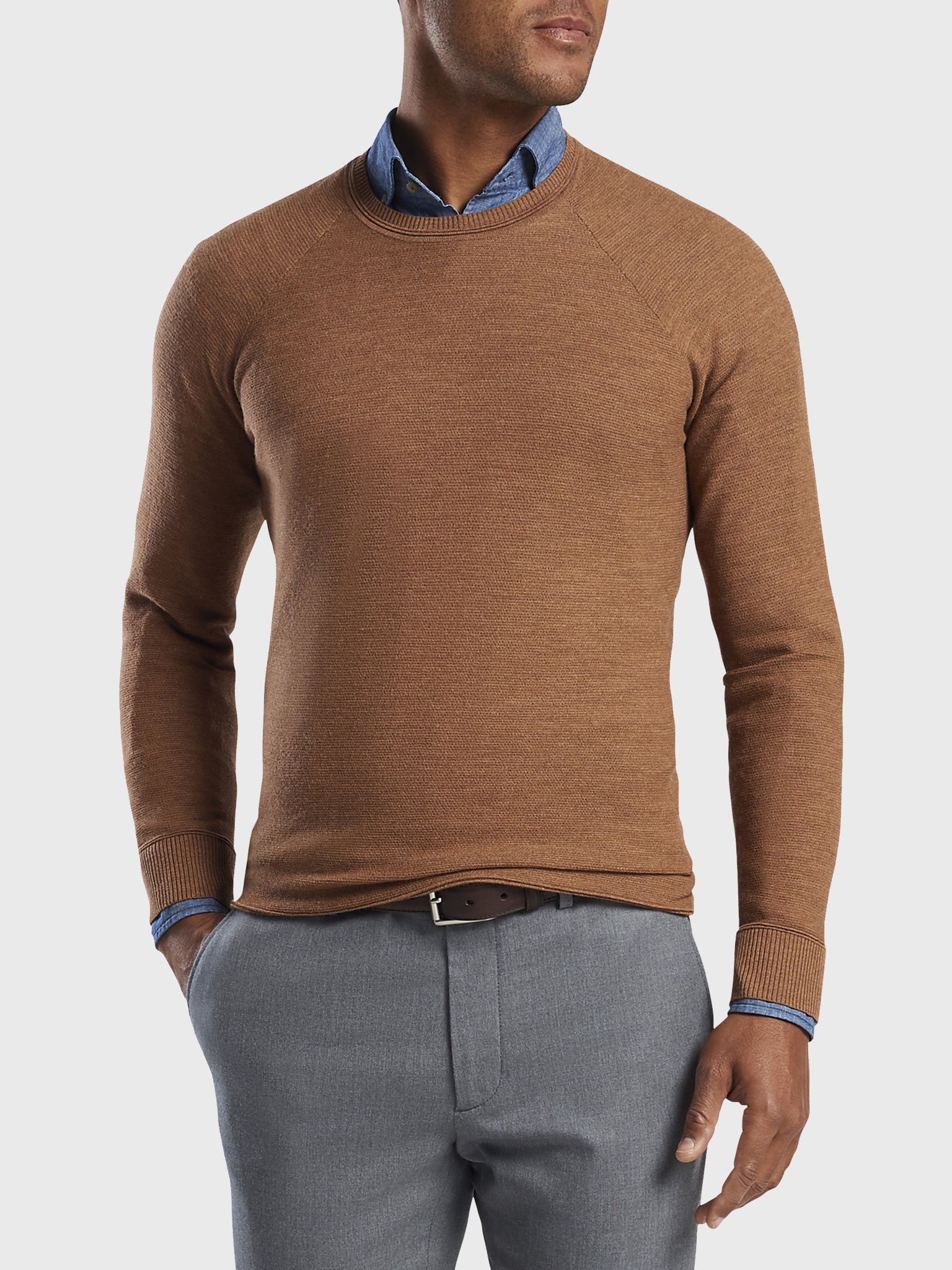 Peter Millar Men's Collection Excursionist Flex Villa Raglan Crewneck Sweater - Saint Bernard