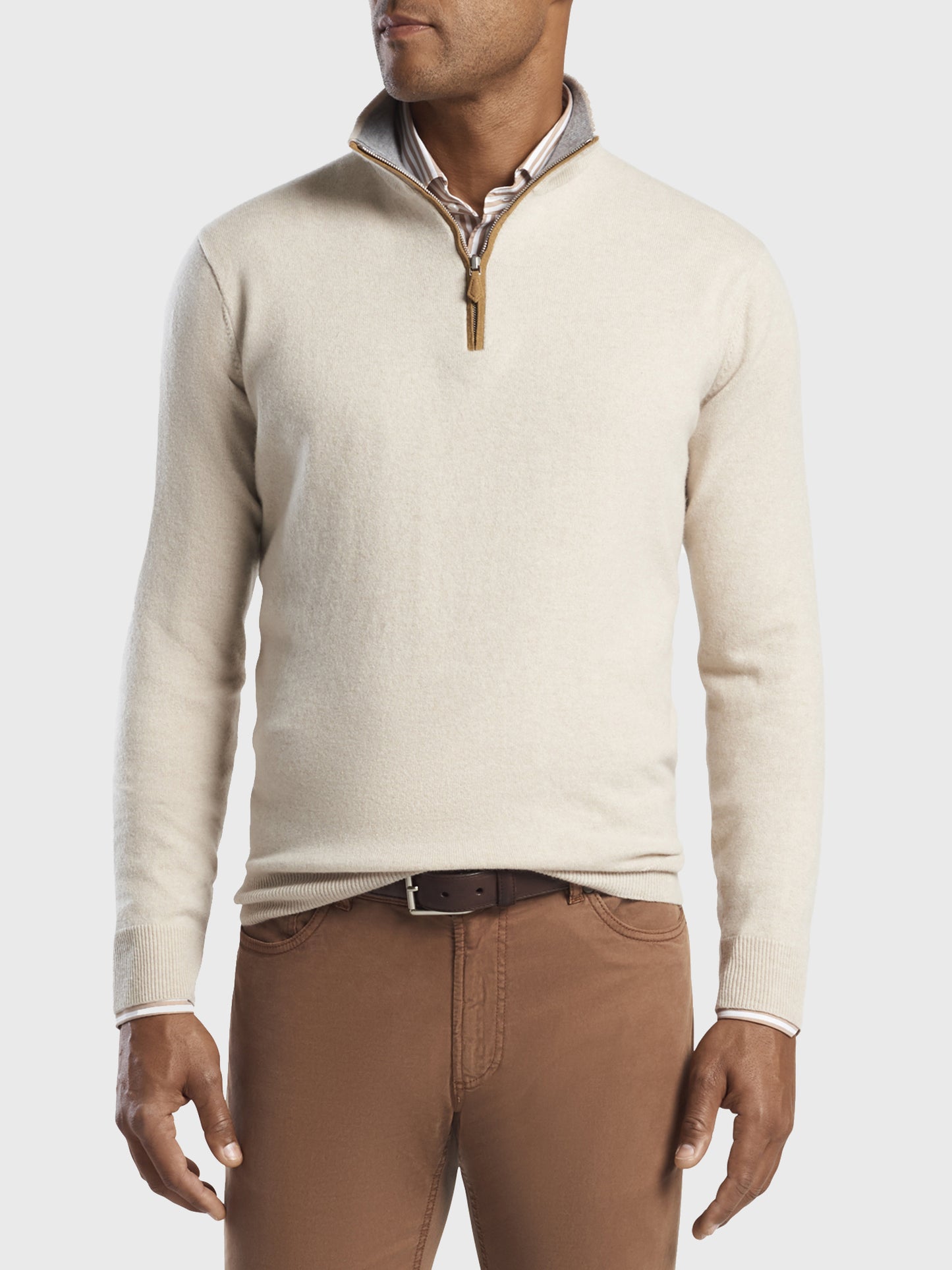 Peter Millar Men's Artisan Crafted Cashmere Quarter-Zip Pullover Sweater - Saint Bernard