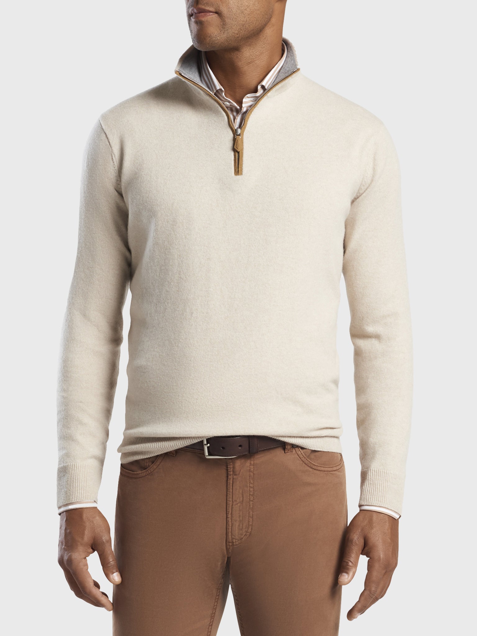 Peter Millar Men's Artisan Crafted Cashmere Quarter-Zip Pullover Sweater - Saint Bernard