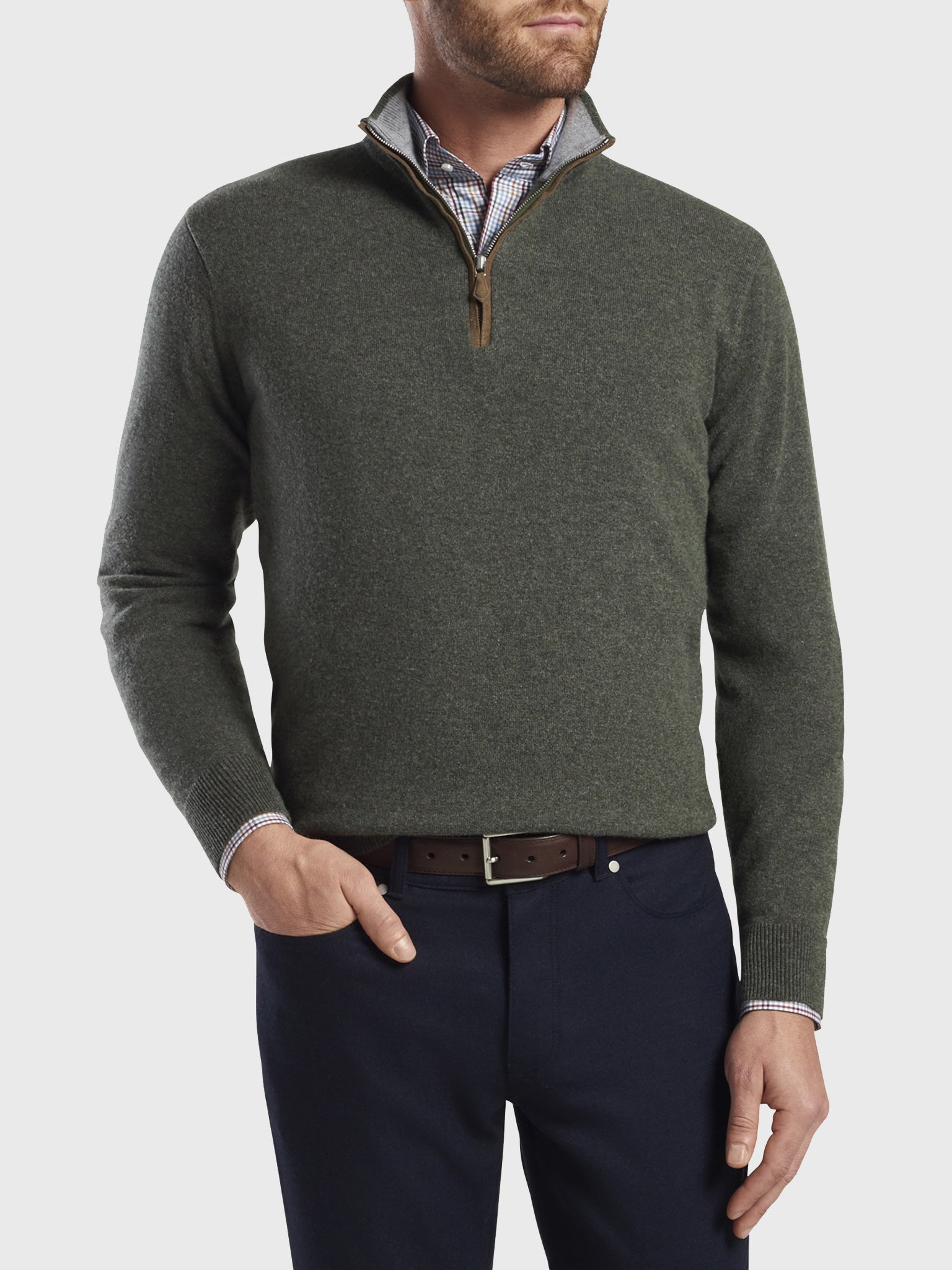 Peter Millar Men's Artisan Crafted Cashmere Quarter-Zip Pullover Sweater - Saint Bernard