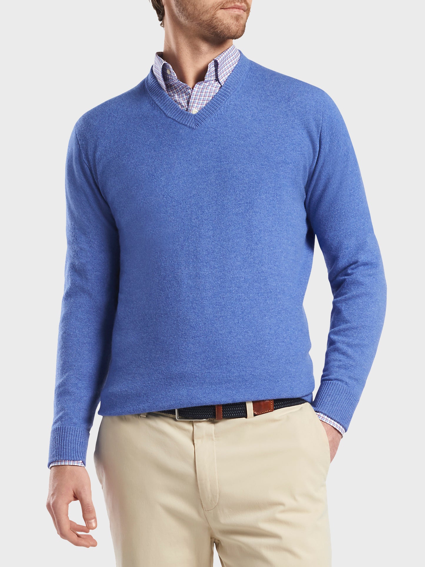Peter Millar Crown Men's Crown Soft Cashmere V-Neck Sweater - Saint Bernard