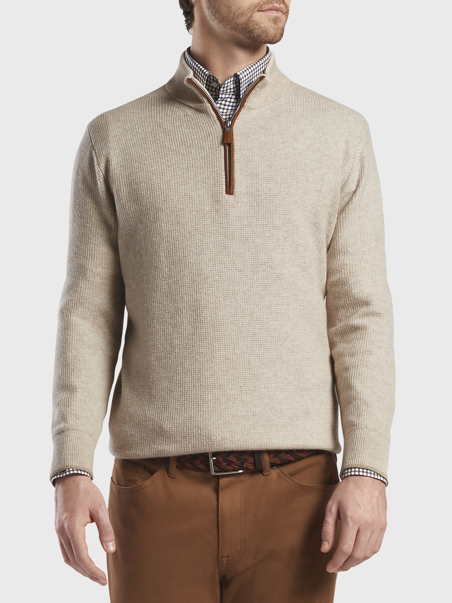 Peter Millar Crown Men's Wool-Cashmere Quarter-Zip Sweater - Saint Bernard