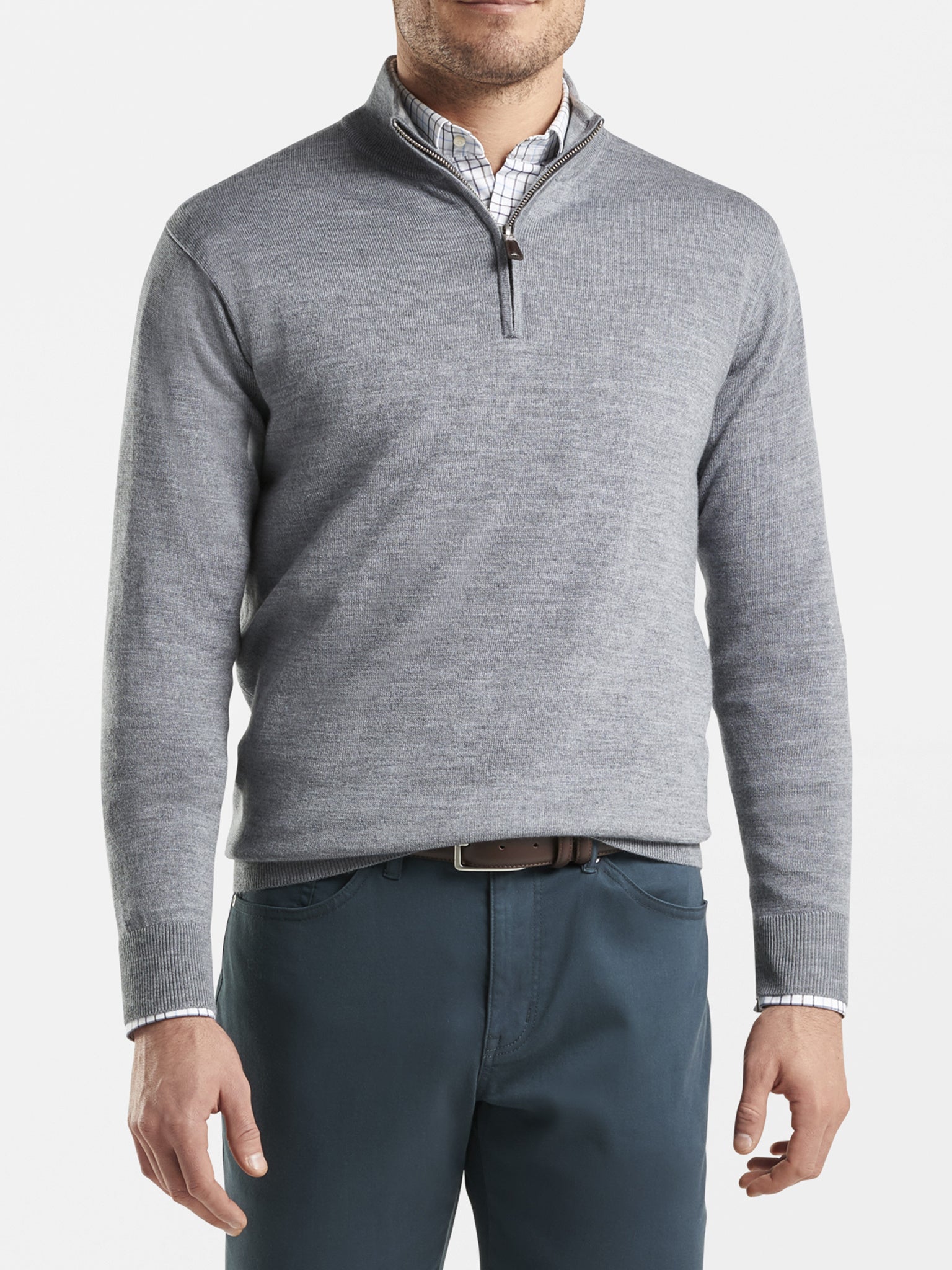 Peter Millar Crown Soft Men's Merino-Silk Quarter-Zip Pullover Sweater - Saint Bernard