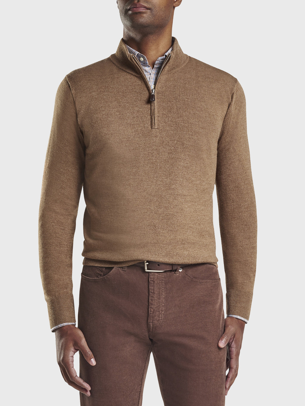 Peter Millar Crown Soft Men's Merino-Silk Quarter-Zip Pullover Sweater - Saint Bernard