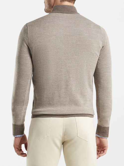 Peter Millar Crown Birdseye Wool Button Mock Sweater