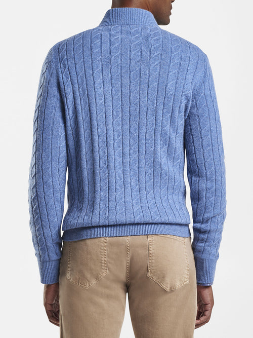Peter Millar Crown Wool Cable Quarter-Zip Sweater