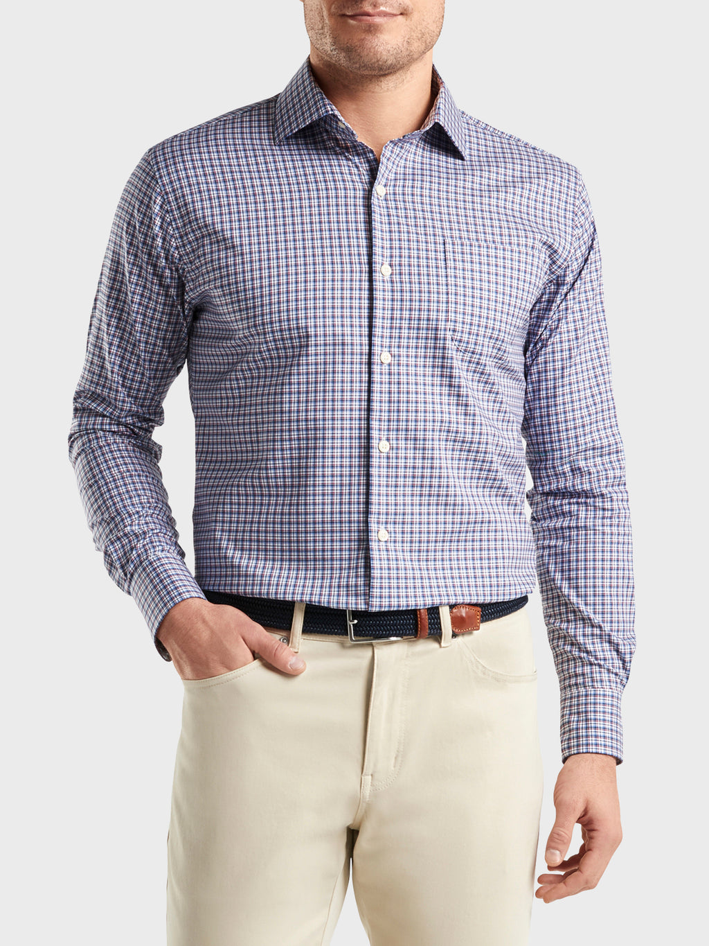 Peter Millar Crown Men's Ease Curtis Sport Shirt - Saint Bernard