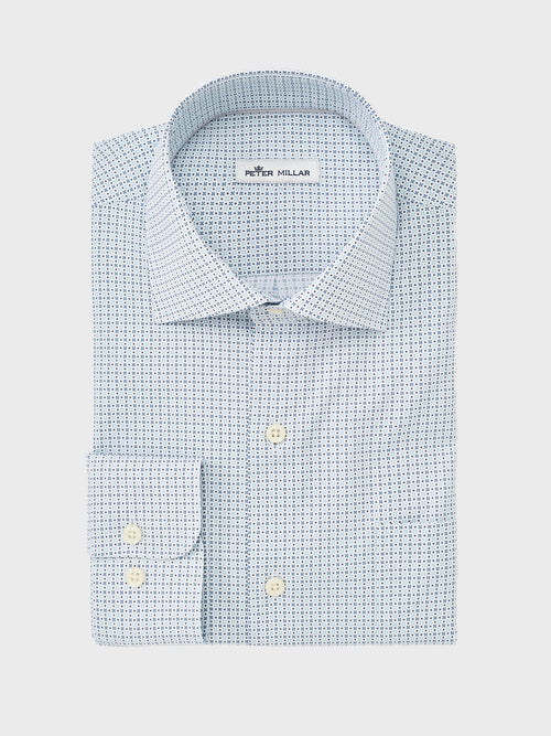 Peter Millar Crown Men's Floral Geo Cotton-Blend Sport Shirt