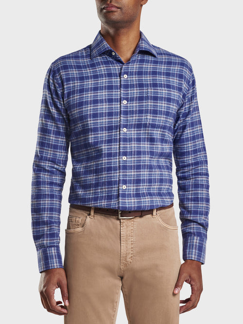 Peter Millar Crown Men's Hugh Flannel Sport Shirt