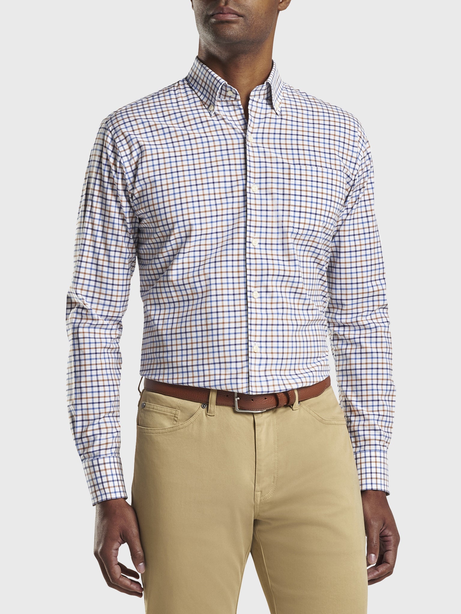 Peter Millar Crown Men's Louis Cotton-Blend Sport Shirt - Saint Bernard