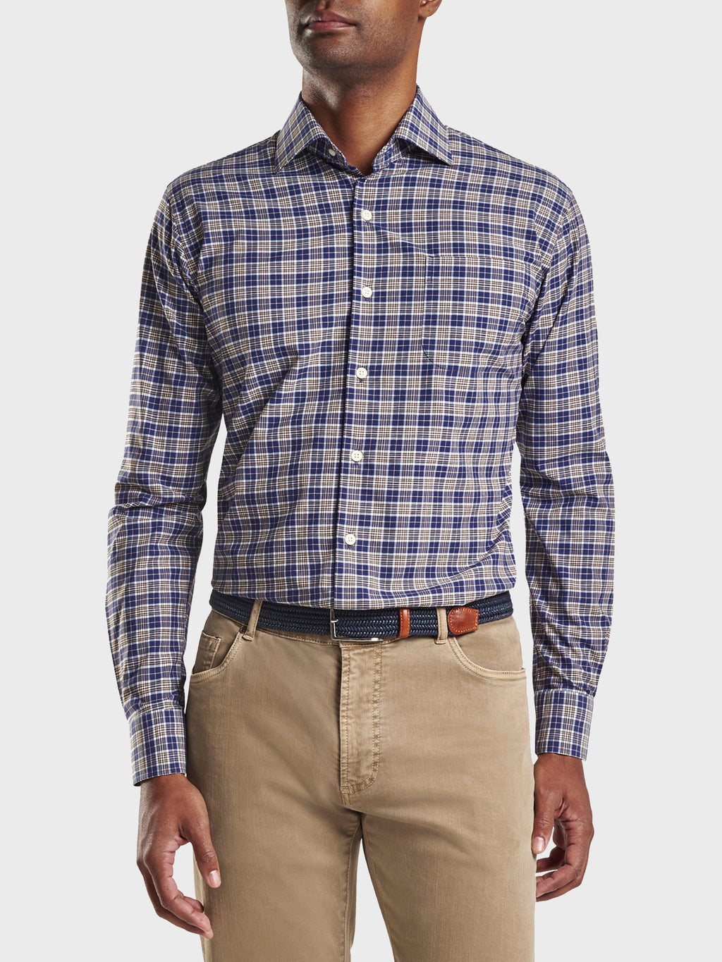 Peter Millar Crown Men's Holland Cotton-Blend Sport Shirt - Saint Bernard