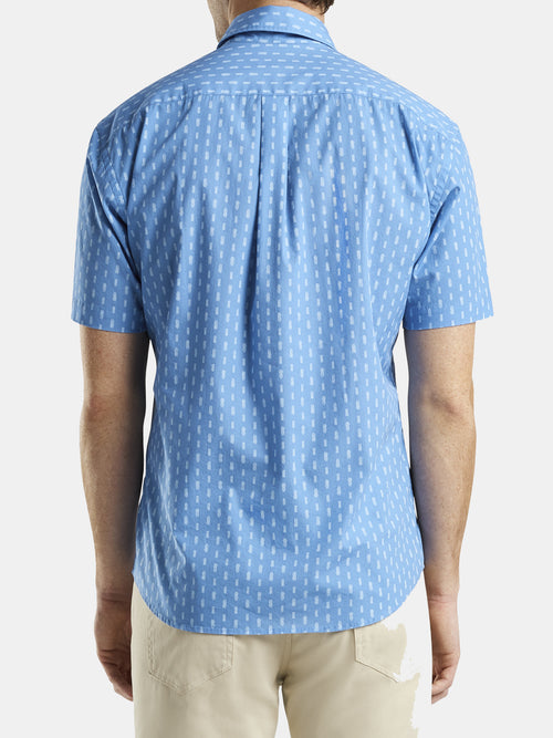 Peter Millar Seaside Skull Tiki Cotton-Blend Sport Shirt