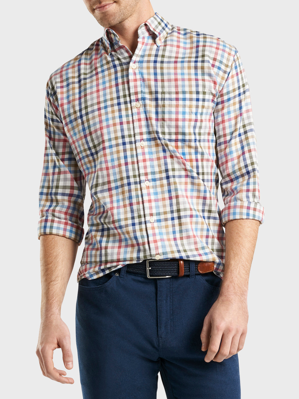 Peter Millar Mountainside Men's Devonport Cotton Sport Shirt - Saint Bernard