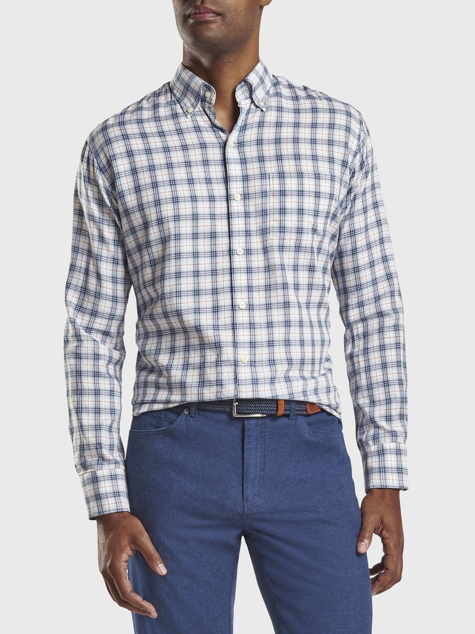 Peter Millar Mountainside Men's Armidale Cotton Sport Shirt - Saint Bernard