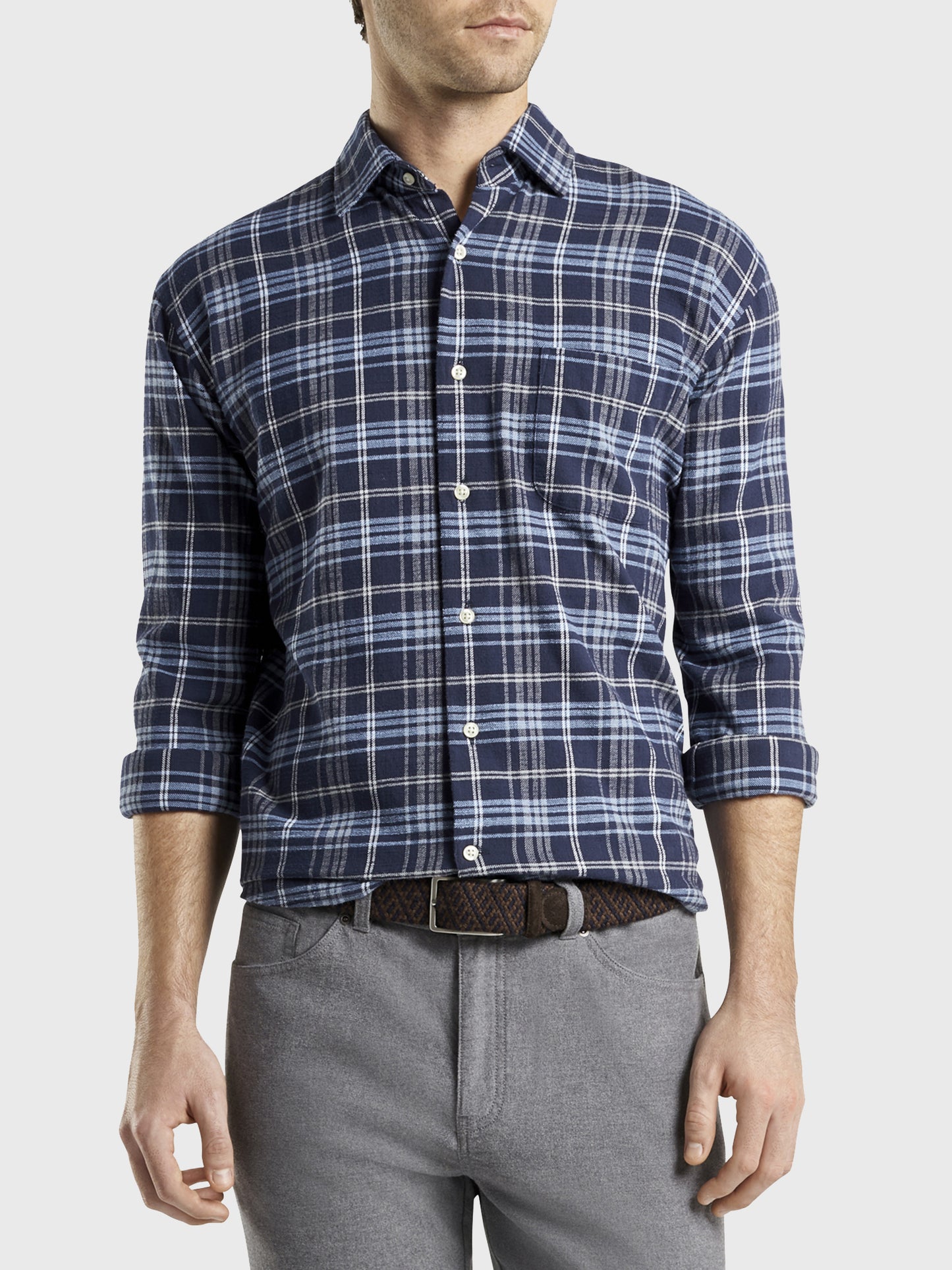 Peter Millar Mountainside Men's Ashburton Flannel Sport Shirt - Saint Bernard