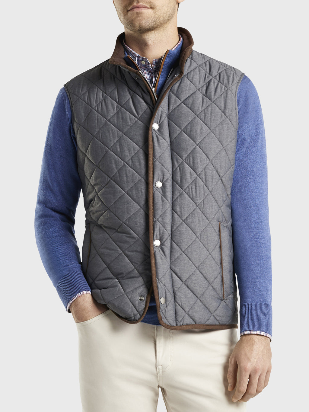 Peter Millar Crown Men's Essex Quilted Travel Vest - Saint Bernard