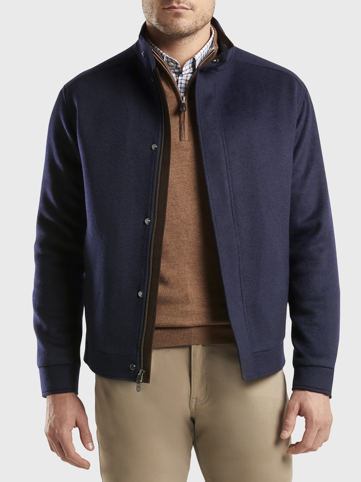 Peter Millar Crown Men's Crown Flex-Fleece Bomber - Saint Bernard