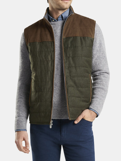 Peter Millar Mountainside Men's Suede & Wool Vest