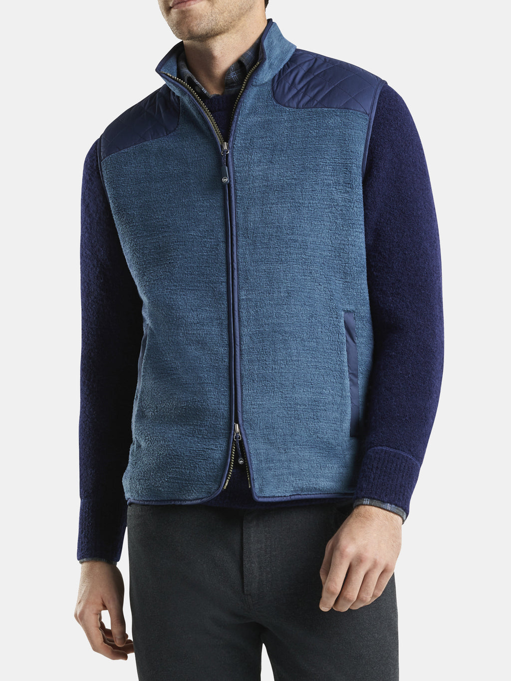 Peter Millar Mountainside Men's Sherpa Fleece Vest - Saint Bernard