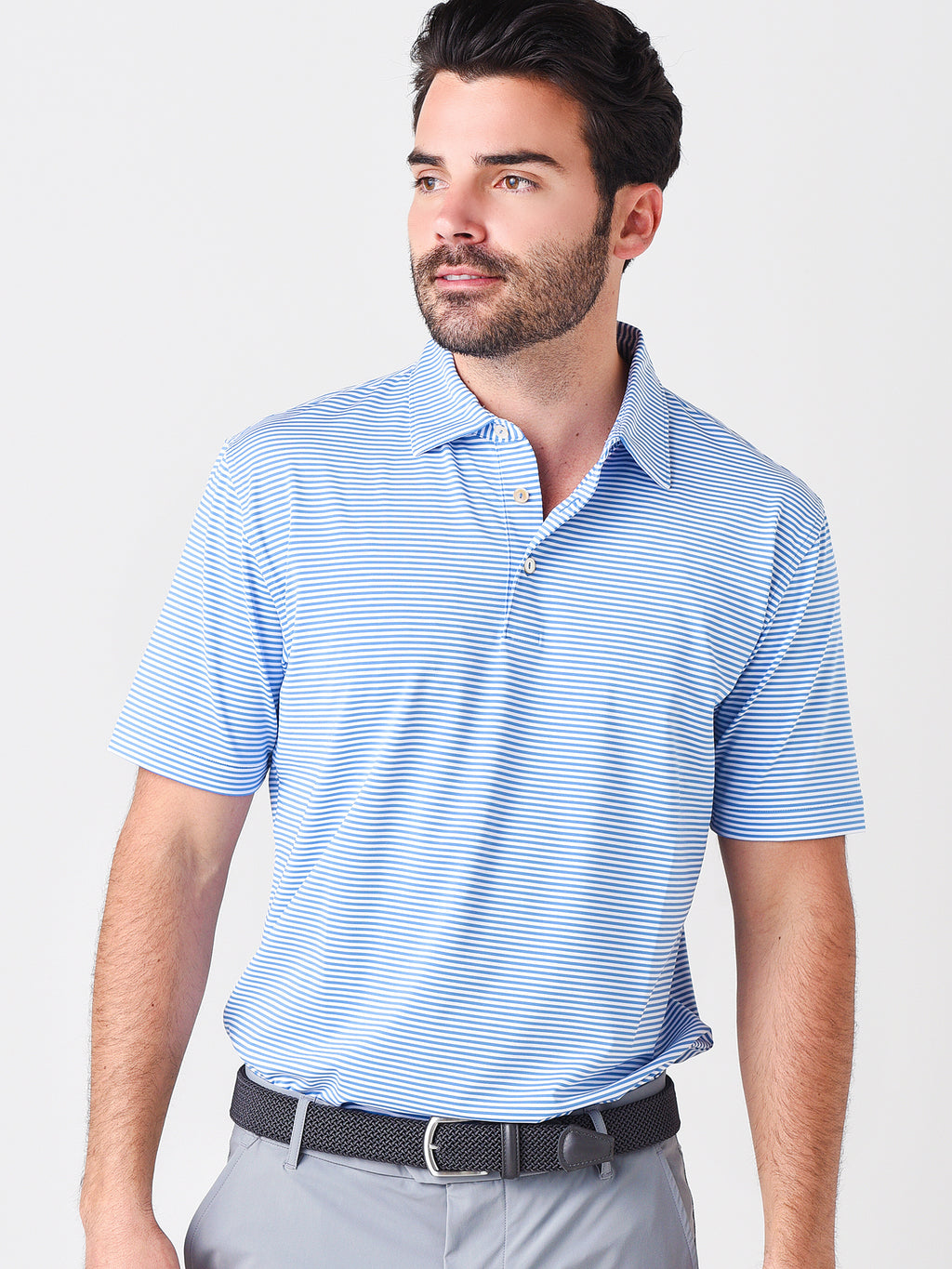 Peter Millar Crown Sport Men's Hales Performance Jersey Polo - Saint Bernard