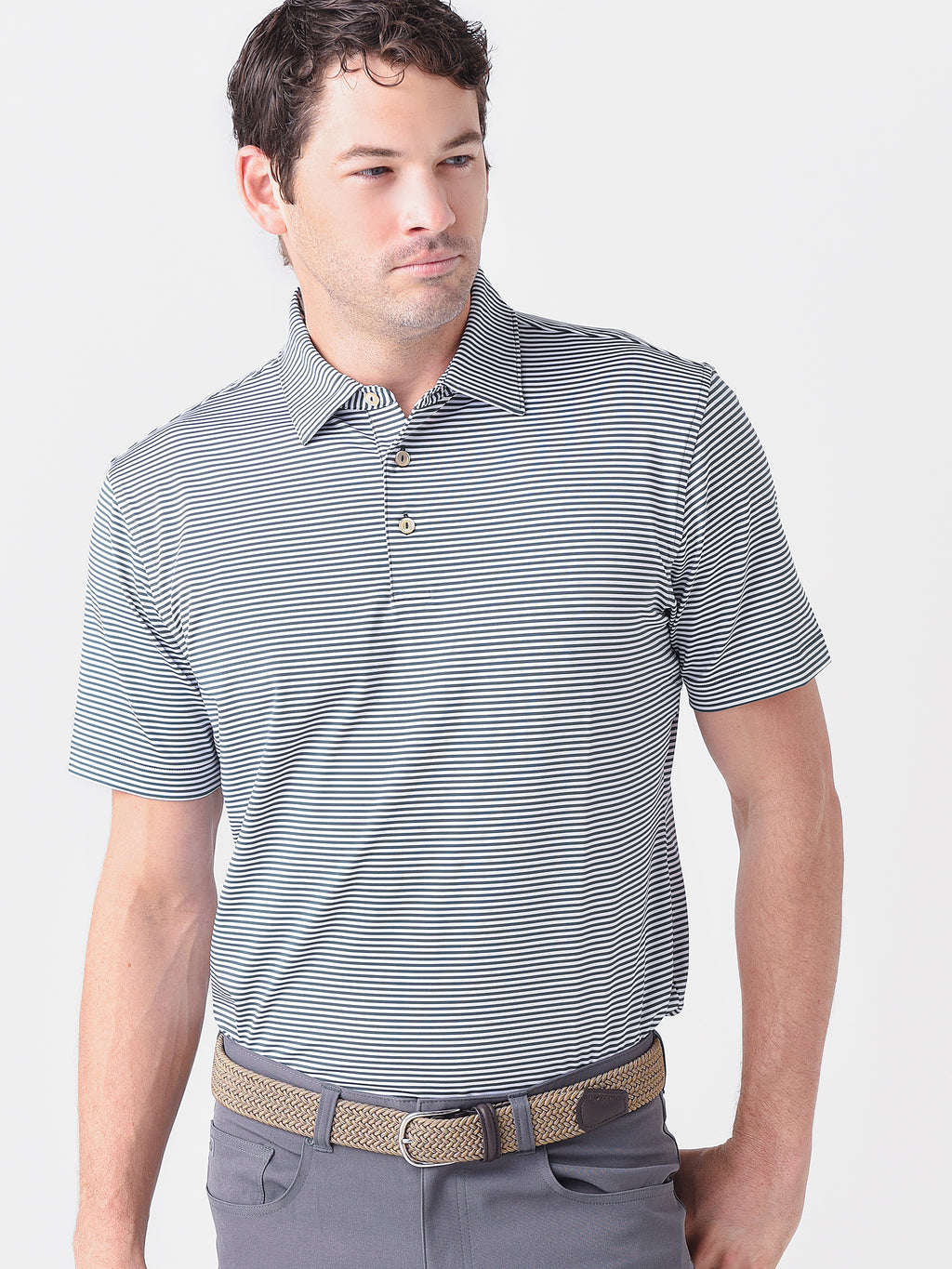 Peter Millar Crown Sport Men's Hales Performance Jersey Polo - Saint Bernard