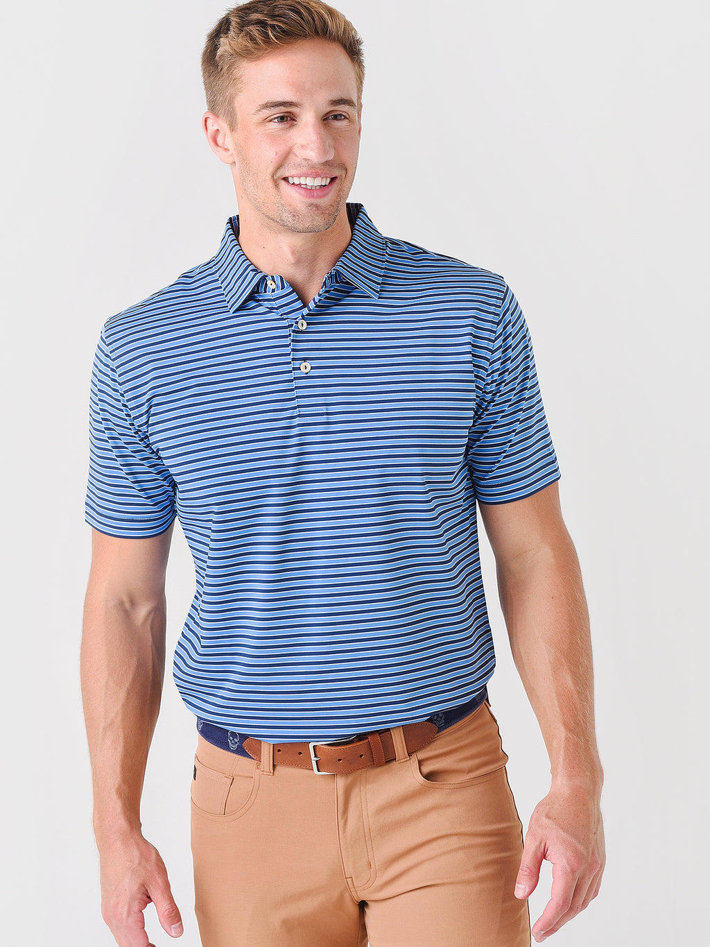 Peter Millar Crown Sport Men's Mac Performance Jersey Polo - Saint Bernard