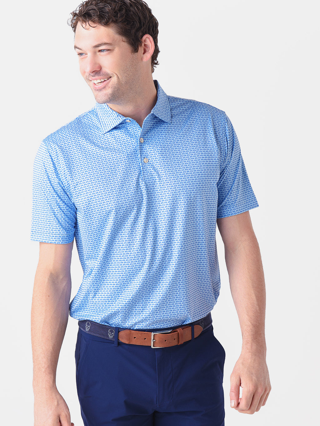 Peter Millar Crown Sport Men's Midnight Performance Jersey Polo - Saint Bernard