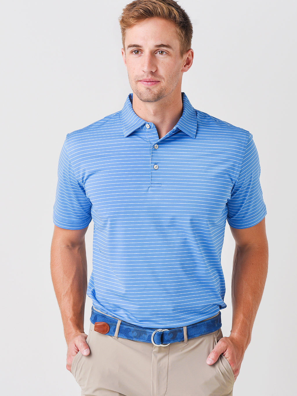 Peter Millar Crown Sport Men's Crafty Performance Jersey Polo - Saint Bernard